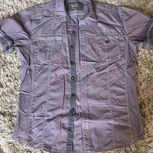BKE Men's Purple Casual Button Down Shirt